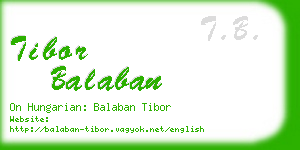 tibor balaban business card